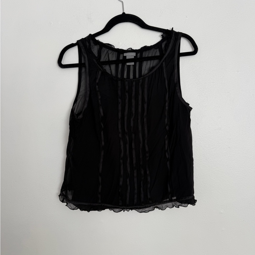 Ann Taylor Black Sheer Blouse